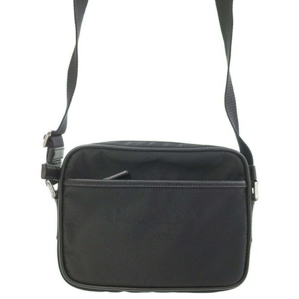 Prada ReNylon Saffiano leather shoulder bag Black